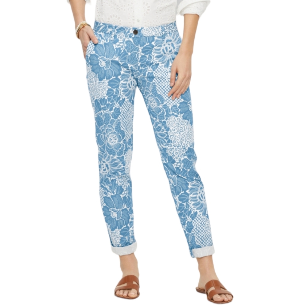 Talbots Relaxed Floral Chino Pants Size 16 NWT